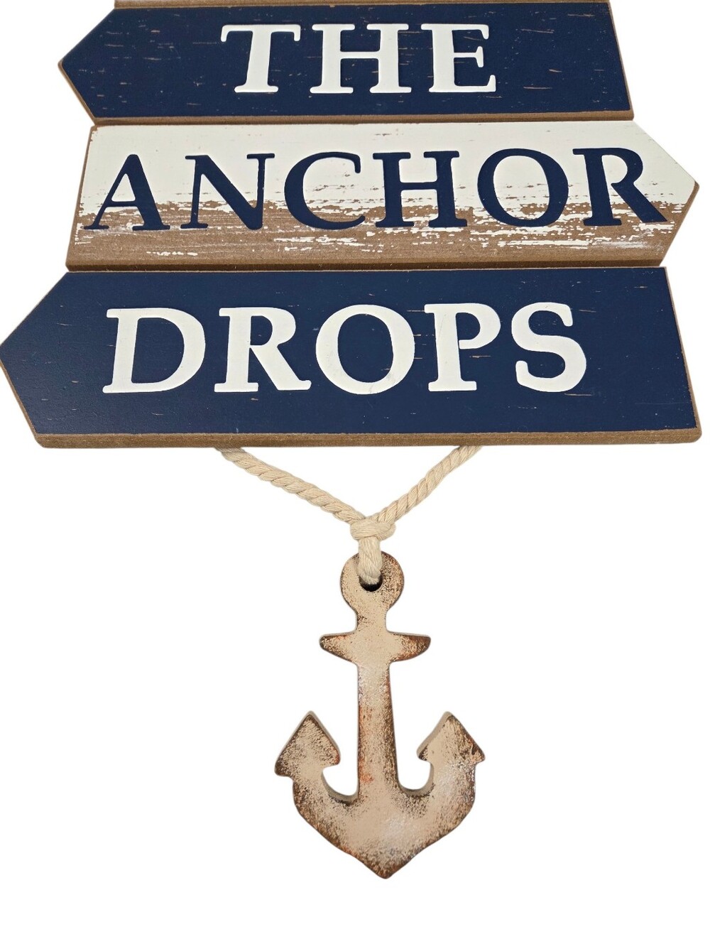 Nautical Wall Decor Blue & White -Hanging -Maritime Decor -Coastal Cottage Sign - Picture 4 of 7